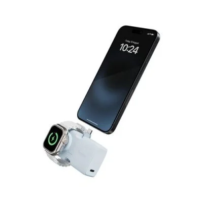 bazic gopower koda, 2in1 5000mah foldable usb-c / lightning pin powerbank with apple watch charger - Blue